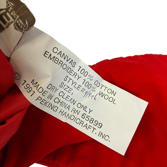 Imperial Elegance Christmas Stocking Snowman Rudolph Velvet Needlepoint Vintage - Picture 6 of 12